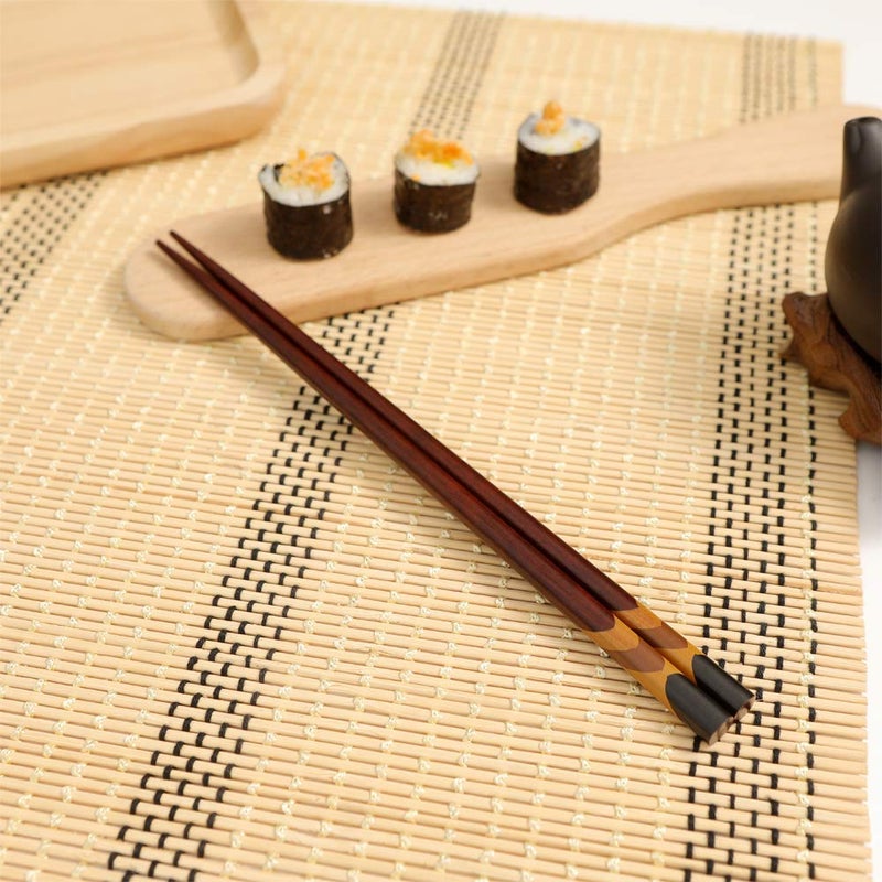 HuaLan Japanese Natural Wood Chopstick Set Reusable Classic Style Chopsticks Non-slip Design Chop Sticks 5 Pairs Gift Set - Image 5
